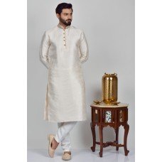 Cream Kurta Pyjama Mens Indian Clothing
