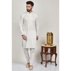 White Kurta Pajama Pakistani Gents Eid Suit