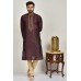 Maroon Embroidered Kurta Indian Mens Formal Wear