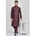 Maroon Asian Mens Kurta Set Suit