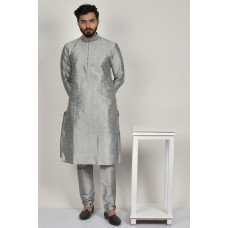 Silver Grey Kurta Pajama Fancy Indian Mens Suit