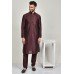 Maroon Asian Mens Kurta Set Suit