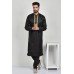 Black Embroidered Kurta Pajama For Men