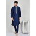 Navy Blue Fancy Mens Kurta Pajama Set
