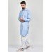 Sky Blue White Shalwar Kameez Indian Traditional Men Suit