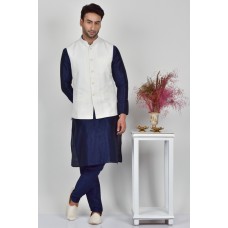 White Formal Stitched Waistcoat