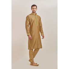 MUSTARD KURTA AND PYJAMA INDIAN WEDDING WEAR MENS SUIT