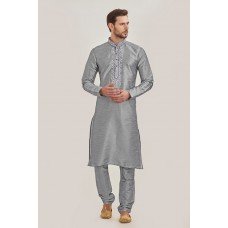 GREY INDIAN EID READY MADE KURTA AND PYJAMA