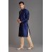 NAVY BLUE EMBROIDERED MEN KURTA PAJAMA