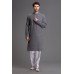 STEEL GREY INDIAN EID SALWAR KAMEEZ SUIT FOR MEN