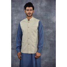 Mens Waistcoat Cream Designer Wear