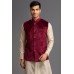 Maroon Waistcoat Pakistani Designer Velvet Outfit