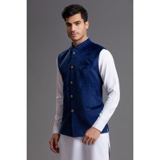 Royal Blue Mens Waistcoat Designer Wear