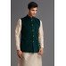 Dark Green Velvet Waistcoat Traditional Pakistani Menswear