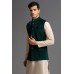 Dark Green Velvet Waistcoat Traditional Pakistani Menswear