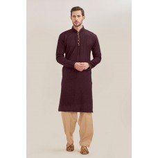 MAROON EMBROIDERED CHIKANKARI KURTA AND SHALWAR 