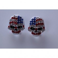 Union Jack Skeleton Shamballa Stud Earrings