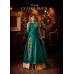 TEAL AND GOLD PREMIUM SILK EMBROIDERED READY MADE DRESS (LARGE SIZE)