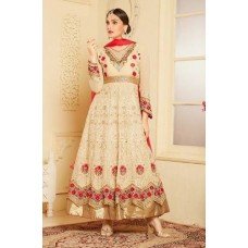 CREAM MAXI XXL PLUS SIZE INDIAN PARTY WEDDING ANARKALI SUIT