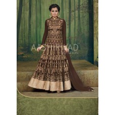 Chocolate Brown Designer Indian Evening Gown 