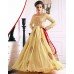 BUTTERMILK YELLOW AND RED WEDDING WEAR GEORGETTE & NET LONG ANARKALI SUIT