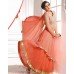 PEACH ECHO WEDDING WEAR GEORGETTE & NET LONG ANARKALI SUIT