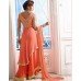 PEACH ECHO WEDDING WEAR GEORGETTE & NET LONG ANARKALI SUIT