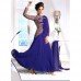 BLUE WEDDING WEAR GEORGETTE & NET LONG ANARKALI SUIT