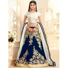 12075 WHITE AND BLUE ARIHANT HEAVY WORKED LEHENGA (2 weeks delivery )