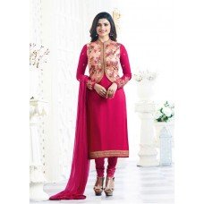 BRIGHT FUCHSIA KASEESH MAHARANI JACKET STYLE PARTY WEAR SUIT