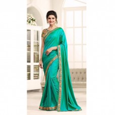 17704 TURQUOISE KASEESH PRACHI GEORGETTE SAREE WITH HEAVY EMBROIDERED BLOUSE