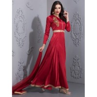 RED MAXI EVENING GOWN