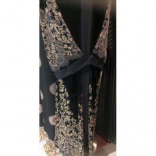 Black Embroidered Velvet Abaya