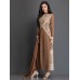 BROWN LONG DRESS WITH JACKET STYLE LAYERED BODICE (READY MADE)