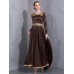 BROWN ROYAL LONG GOWN (READY MADE)