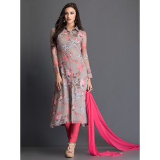 PINK FLORAL PRINTED READY MADE DRESS