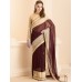 ZIDS-19 CHOCOLATE BROWN LOVELY OCCASION WEAR SAREE (READY MADE)