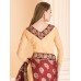 ZIDS-23 MAROON STUNNING FORMAL HALF AND HALF SAREE WITH DELICATELY EMBROIDERED BLOUSE