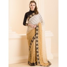 IDS-25 BEIGE OMBRE SHADED SAREE WITH READY STITCHED BLOUSE 