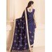 ZIDS-26 NAVY BLUE INDIAN DESIGNER PARTY WEAR SAREE WITH FULL SLEEVE BLOUSE