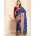 ZIDS-29 NAVY BLUE FORMAL SAREE WITH GOLD MOTIFS AND STITCHED BLOUSE 